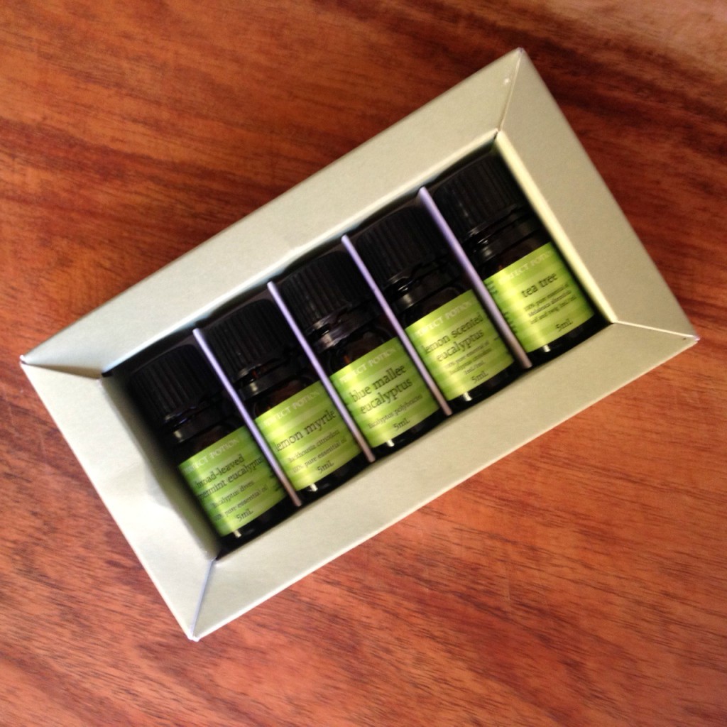 I am obsessed with the Perfect Potion essential oils in the Australian bush kit at have been for the last few months.