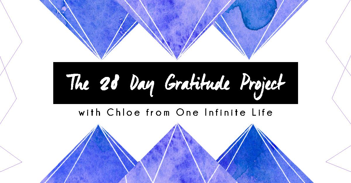 The 28 Day Gratitude Project is a daily email course that will guide you through experimenting with gratitude for 28 days and ultimately help you to explore how you can add more gratitude into your life — in a way that works best for you. Find out more & enrol here: https://oneinfinitelife.com/the-28-day-gratitude-project/